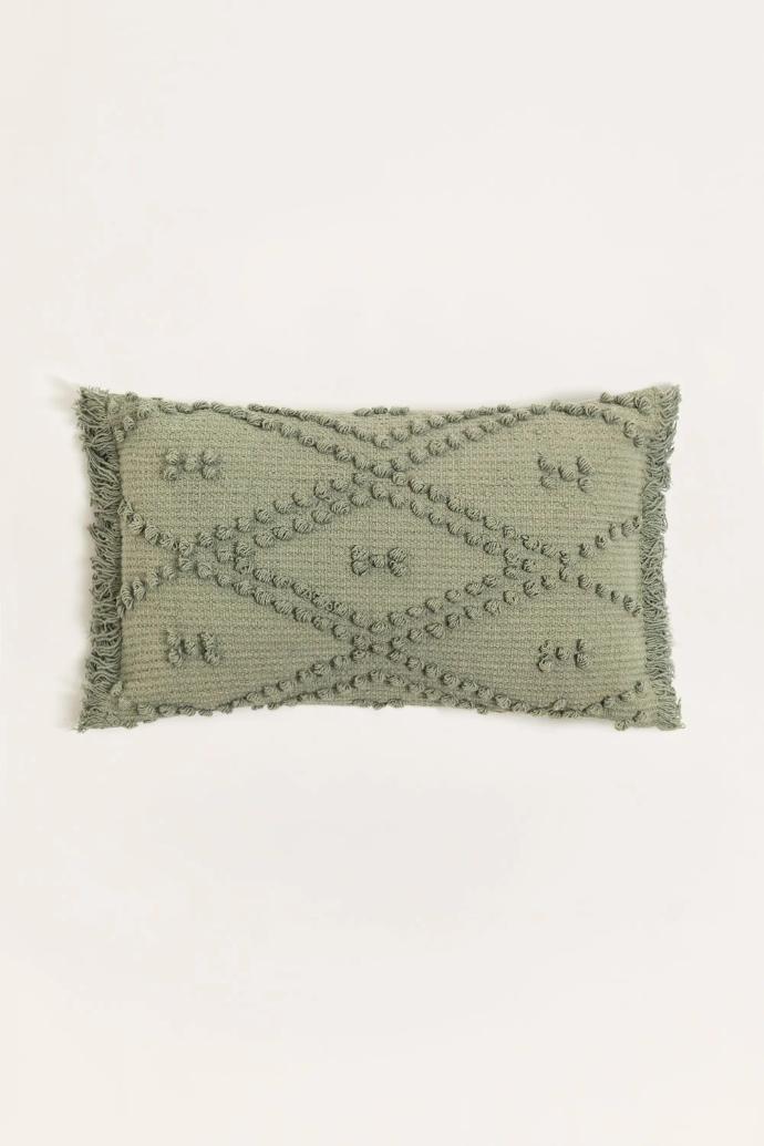 Cojín Texturas verde hoja 30x50