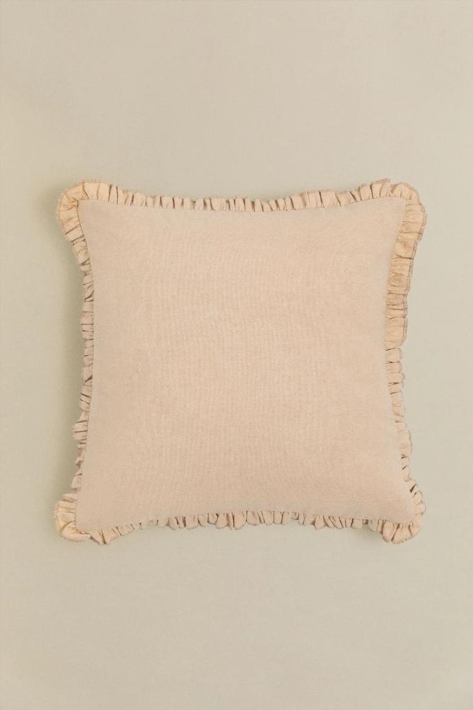  Cojín Borlas beige 40x40