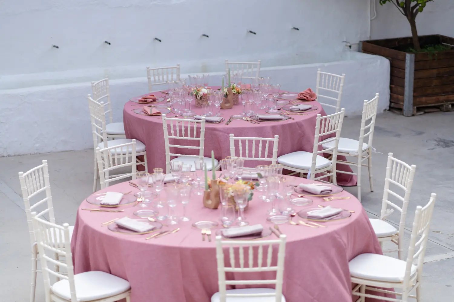 Vista general de mesa estilo Pink