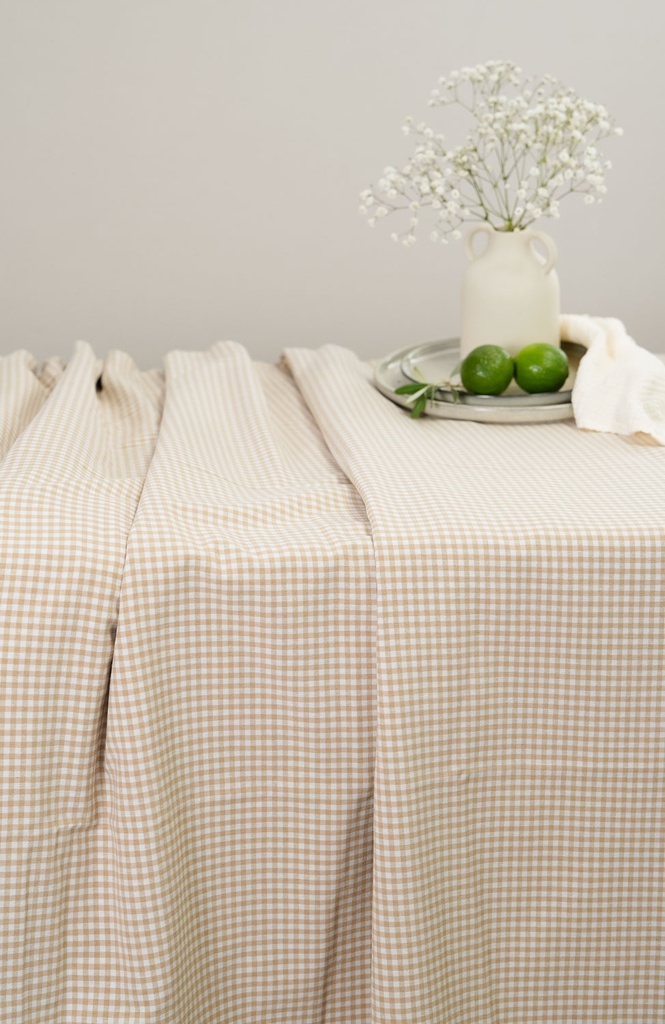 Mantel Vichy Arena/Blanco rectangular 3.50x2.40