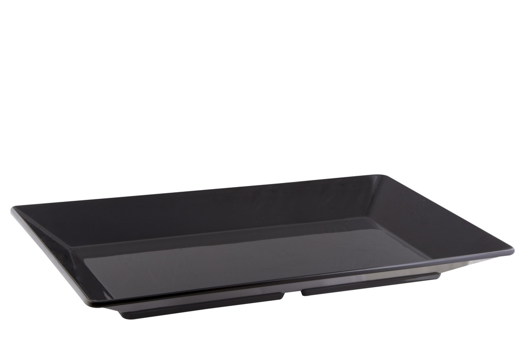 Bandeja melamina negra rectangular ala 45×27
