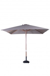 Sombrilla 3×3 color taupe mastil madera + pie