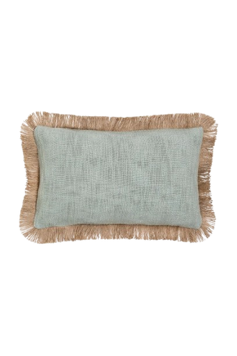 [CJ004] Cojín Flecos lino azul mar 30x50