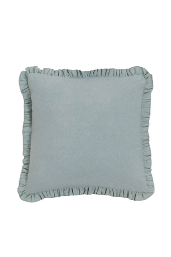 [CJ009] Cojín Borlas azul mar 40x40